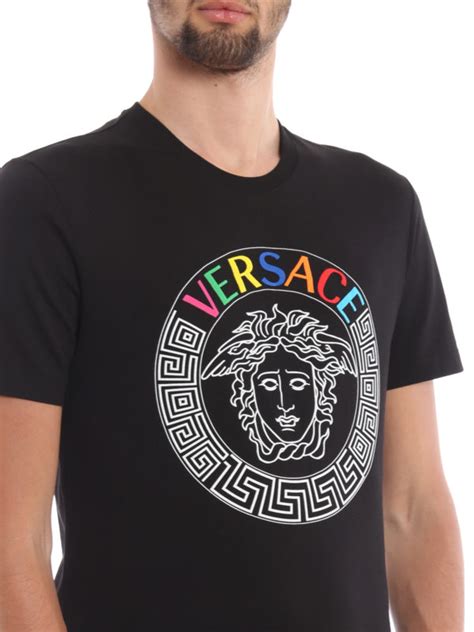 versace t shirt rainbow|Versace polo shirts.